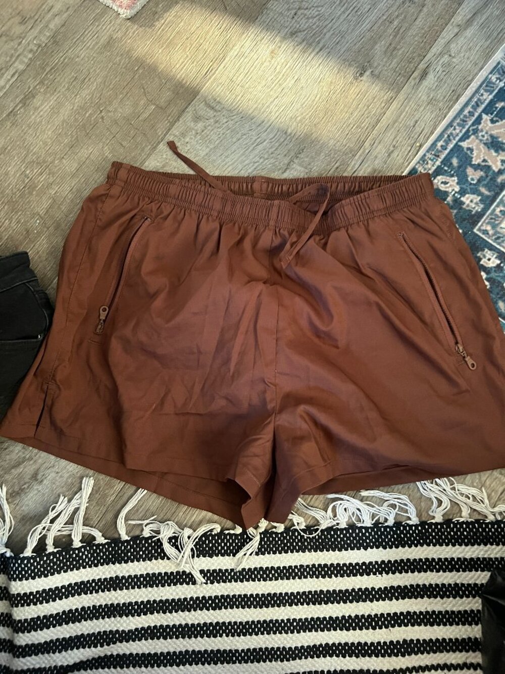 Girlfriend Collective athletic brown shorts size M